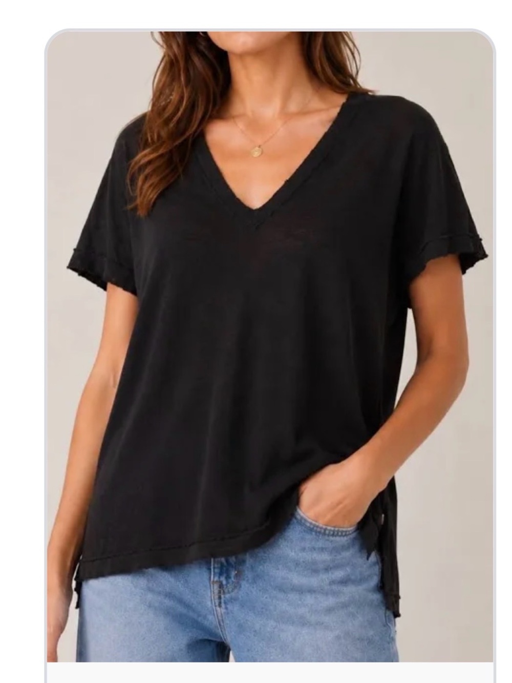 Project Social T Black V-Neck Short Sleeve Tee Top